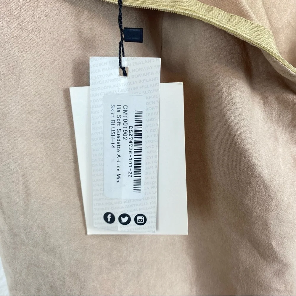 NWT Boohoo Size 10 Mini Skirt Tan Beige‎ Faux Suede A Line